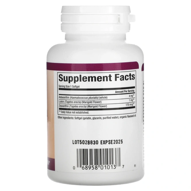 Natural Factors, Astaxanthin Plus, астаксантин, 4 мг, 60 капсул