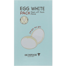 Skinfood, Маска с яичным белком, Маска-пилинг для носа, лба, подбородка, 10 листов