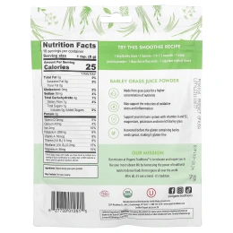 Organic Traditions, Порошок сока ячменя, 150 г (5,3 унции)