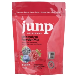 JUNP Hydration, электролитная порошковая смесь, со вкусом лесных ягод, 20 пакетиков по 3,8 г (0,13 унции)