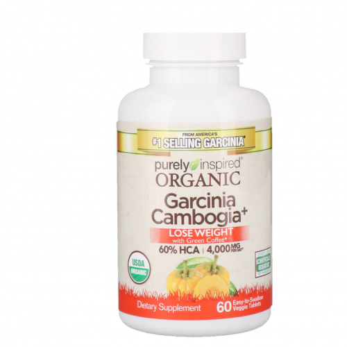 Purely Inspired, Organic Garcinia Cambogia +, 60 Easy-to-Swallow Veggie Tablets
