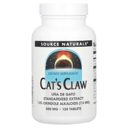 Source Naturals, Растение кошачий коготь, 500 мг, 120 таблеток