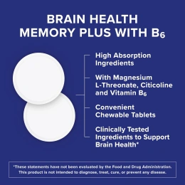 Qunol, Brain Health, Memory Plus, со вкусом ягод и цитрусов, 60 жевательных таблеток