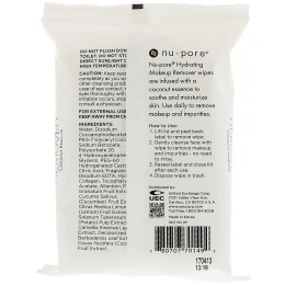 Nu-Pore, Увлажняющее средство для удаления макияжа, Кокосовая эссенция, 20 салфеток