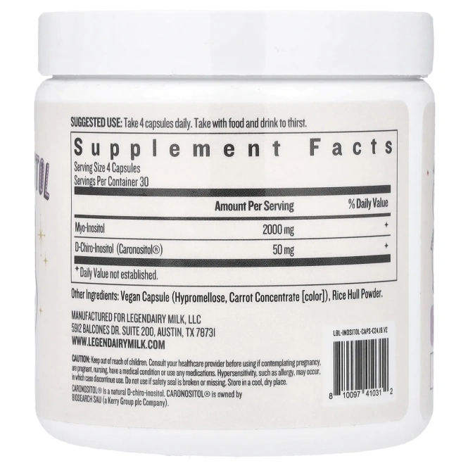 Legendairy Milk, Myo & D-Chiro Inositol, 120 веганских капсул