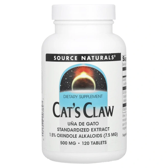 Source Naturals, Растение кошачий коготь, 500 мг, 120 таблеток