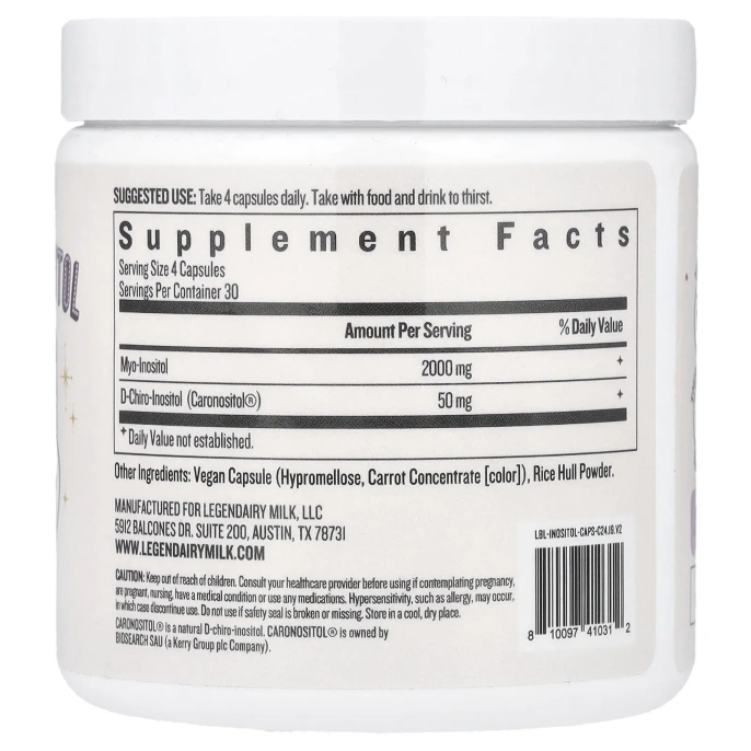 Legendairy Milk, Myo & D-Chiro Inositol, 120 веганских капсул