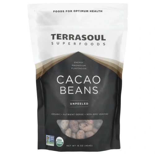 Terrasoul Superfoods, какао-бобы, неочищенные, 454 г (16 унций)