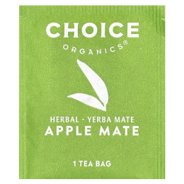 Choice Organic Teas, травяной йерба мате, яблочный мате, 16 чайных пакетиков, 36 г (1,27 унции)