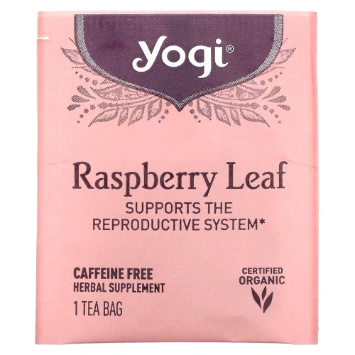Yogi Tea, Лист малины для женщин, без кофеина, 16 чайных пакетиков, 1,02 унции (29 г)
