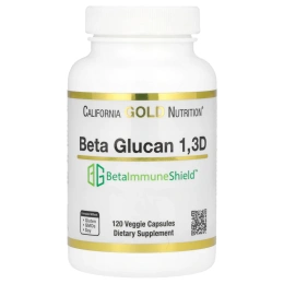 California Gold Nutrition, бета-глюкан 1-3D с Beta-ImmuneShield, 125 мг, 120 растительных капсул