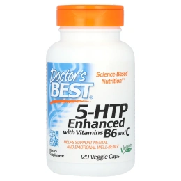 Doctor's Best 5-HTP c витаминами B6 и C, 120 растительных капсул