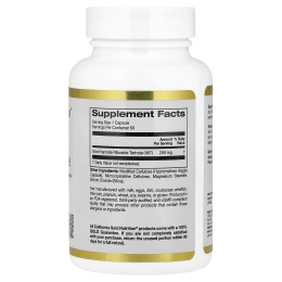 California Gold Nutrition, никотинамид рибозид тартрат (НРТ), 250 мг, 60 растительных капсул