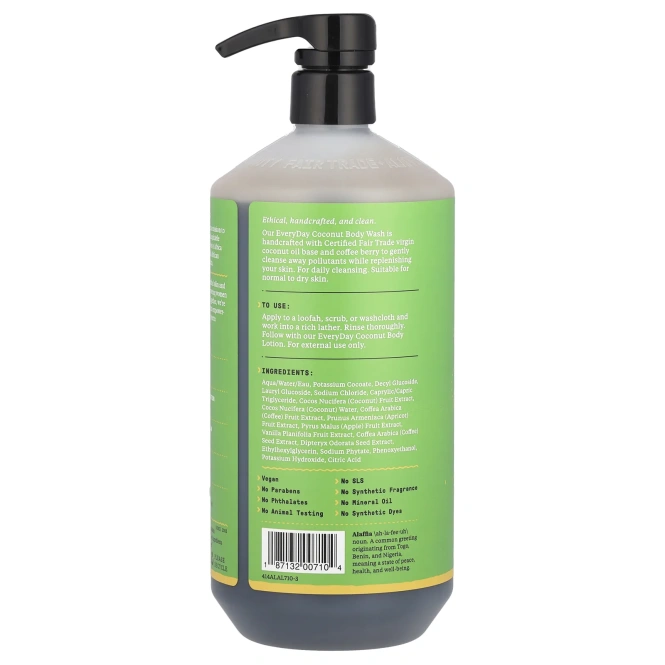 Everyday Coconut, Гель для тела, увлажняющий, нормальная/сухая кожа, чистый кокос, 32 жидк.унц. (950 мл)