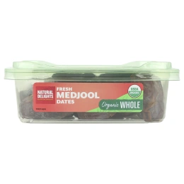 Natural Delights, Органические свежие финики Medjool, цельные, 340 г (12 унций)
