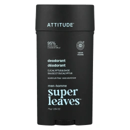 ATTITUDE, Super Leaves™, дезодорант без алюминия, для мужчин, эвкалипт и шалфей, 75 г (2,64 унции)