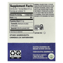 Celestial Seasonings, Wellness Tea, Sleepytime®, биотин Beauty Rest™, без кофеина, 18 чайных пакетиков, 21 г (0,75 унции)