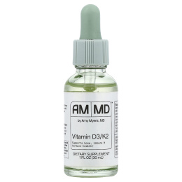 Amy Myers MD, витамины D3 и K2, 30 мл (1 жидк. унция)
