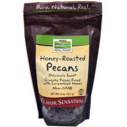 Now Foods, Настоящая пища, жареный пекан в меду, 8 унций (227 г)