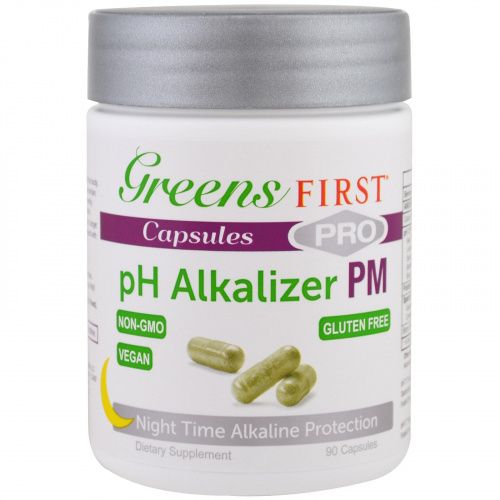 Greens First, подщелачивающий агент pH Pro PM, 90 капсул