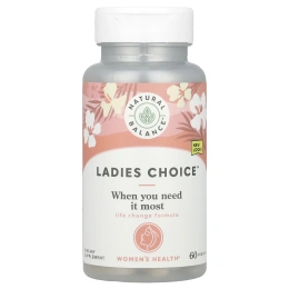 Natural Balance, Ladies Choice, формула с фитоэстрогеном для поддержки в период менопаузы, 60 вегетарианских капсул