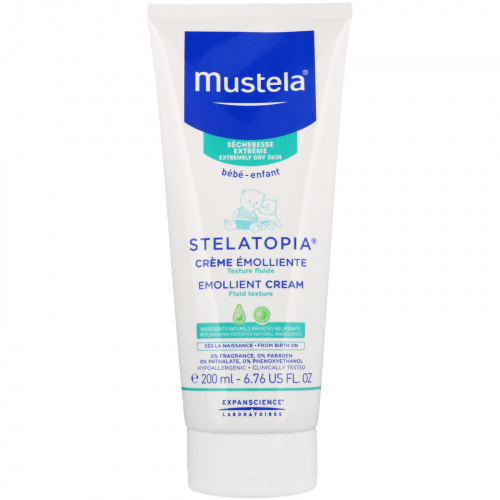 Mustela, Stelatopia, крем успокаивающий, для очень сухой кожи малыша, 6,76 ж. унц. (200 мл)