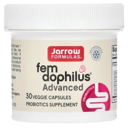 Jarrow Formulas, Vegan Fem Dophilus, улучшенная формула, 10 млрд КОЕ, хранить в холодильнике, 30 вегетарианских капсул