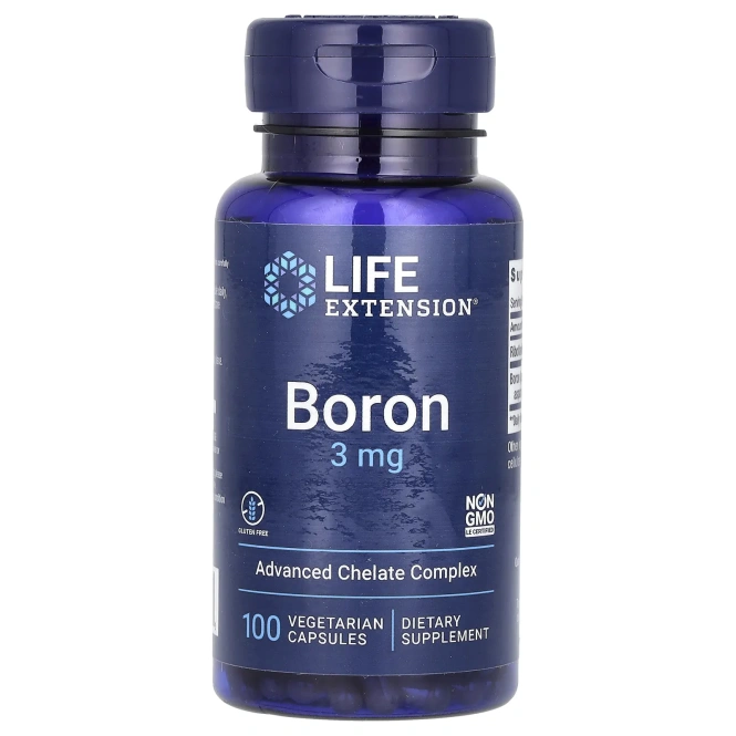 Life Extension, Boron, 3 мг, 100 вегетарианских капсул