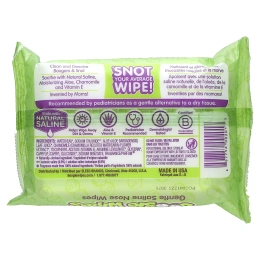 Boogie Wipes, Салфетки с натуральной солью для текущего носа, свежий запах, 30 салфеток