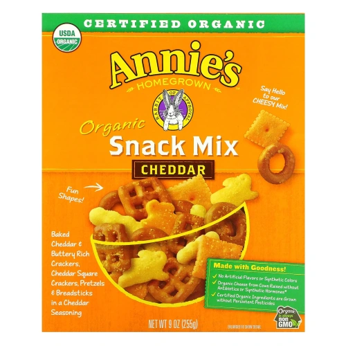Annie's Homegrown, Органическая смесь закусок, чеддер, 25 г (9 унций)