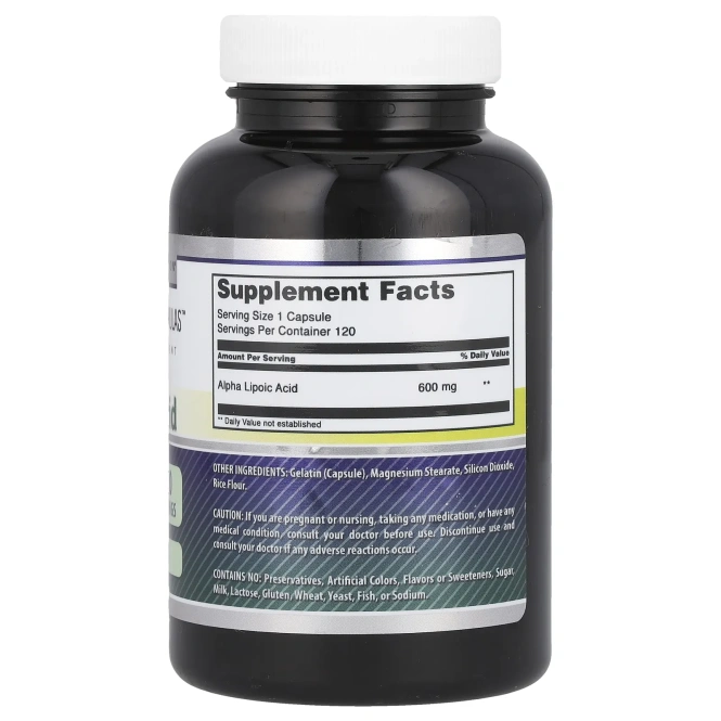 Amazing Nutrition, Альфа-липоевая кислота, 600 мг, 120 капсул