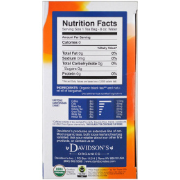 Davidson's Tea, Органический классический чай Эрл Грей, 25 чайных пакетиков, 1,77 унции (50 г)