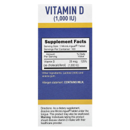 Superior Source, Витамин D3, Экстра сила, 1000 МЕ, 100 микролингвальных таблеток