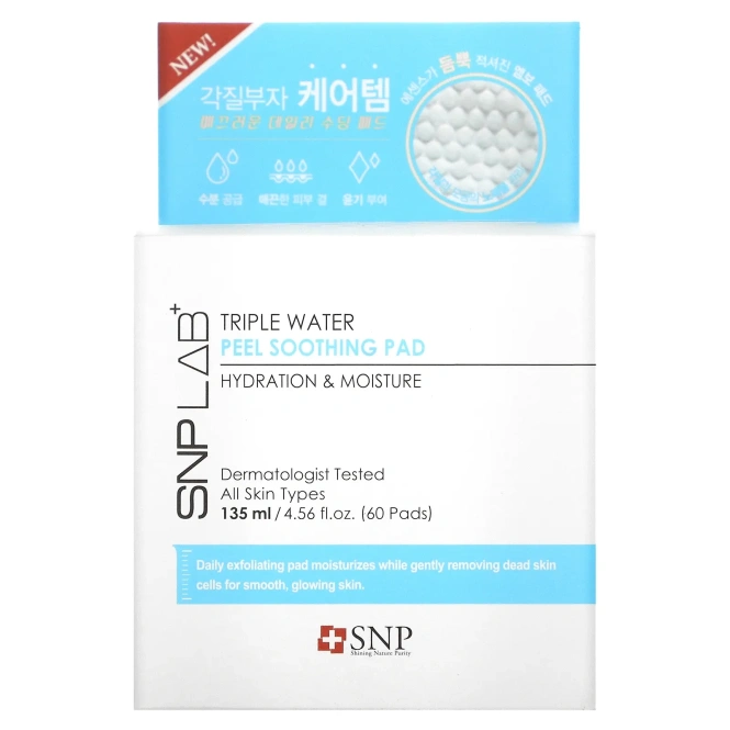 SNP, LAB+ Triple Water, пилинг-диски с успокаивающим эффектом, 60 шт.