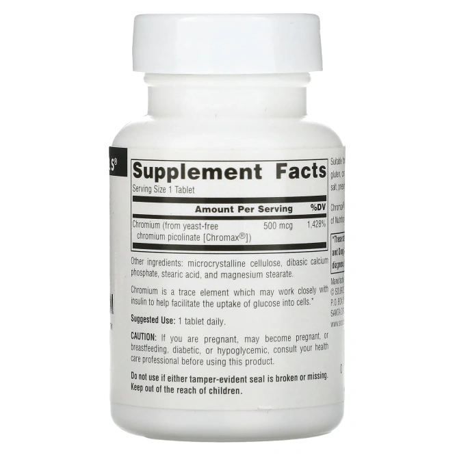 Source Naturals, Ультра пиколинат хрома 500, 500 мкг, 120 таблеток