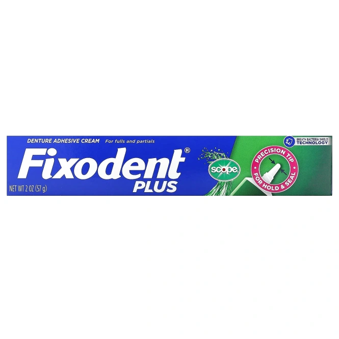 Fixodent, Plus, клеящий крем для зубов, 57 г (2 унции)