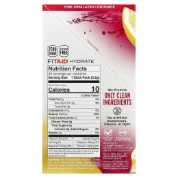FITAID, Hydrate, розовый гималайский лимонад, 30 стиков по 5,2 г (0,18 унции)