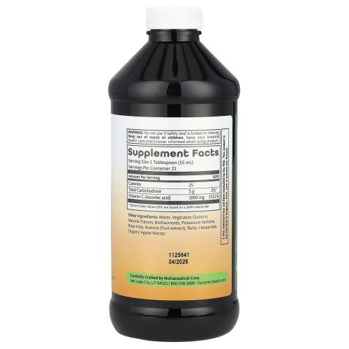 Dynamic Health  Laboratories, Жидкий витамин C, с натуральным цитрусовым вкусом, 1000 мг, 16 жидкой унции (473 мл)