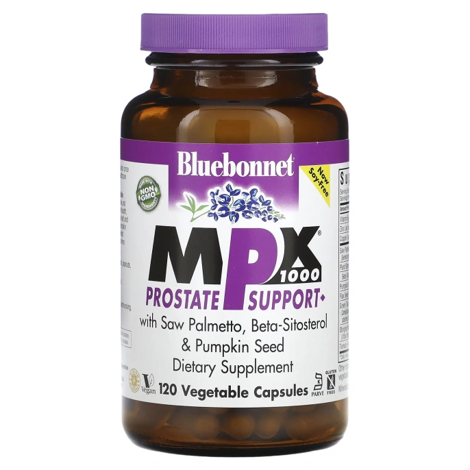 Bluebonnet Nutrition, MPX 1000, поддержка предстательной железы, 120 вегетарианских капсул