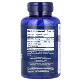 Life Extension, оптимизированный экстракт чеснока, стандартизированные капсулы с чесноком, 200 вегетарианских капсул