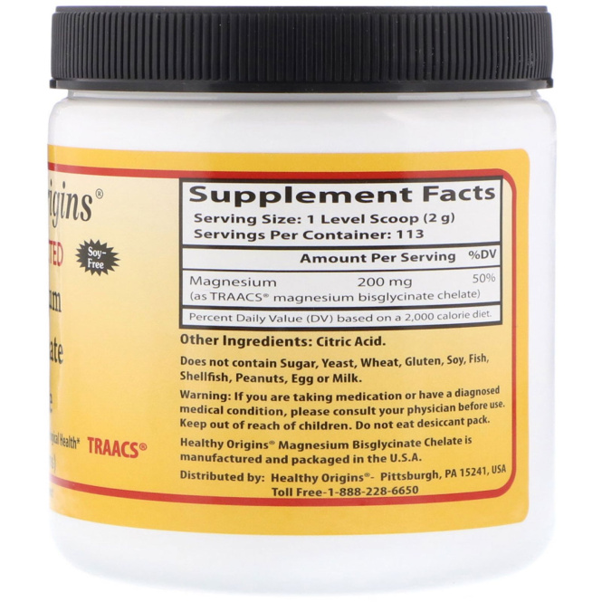 Healthy Origins, Бисглицинат хелат магния, 8 унц. (227 г)