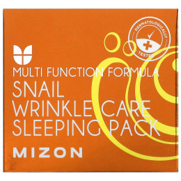 Mizon, Snail Wrinkle Care Sleeping Pack, ночная маска с муцином улитки против морщин, 80 мл (2,70 жидк. унции)