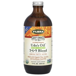 Flora, Смесь Udo's Oil с высоким содержанием лигнана 3-6-9 17 жидких унций