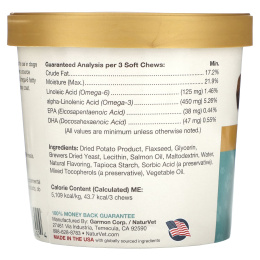 NaturVet, Omega-Gold с жиром лосося, добавка для собак и котов, 90 мягких жевательных таблеток