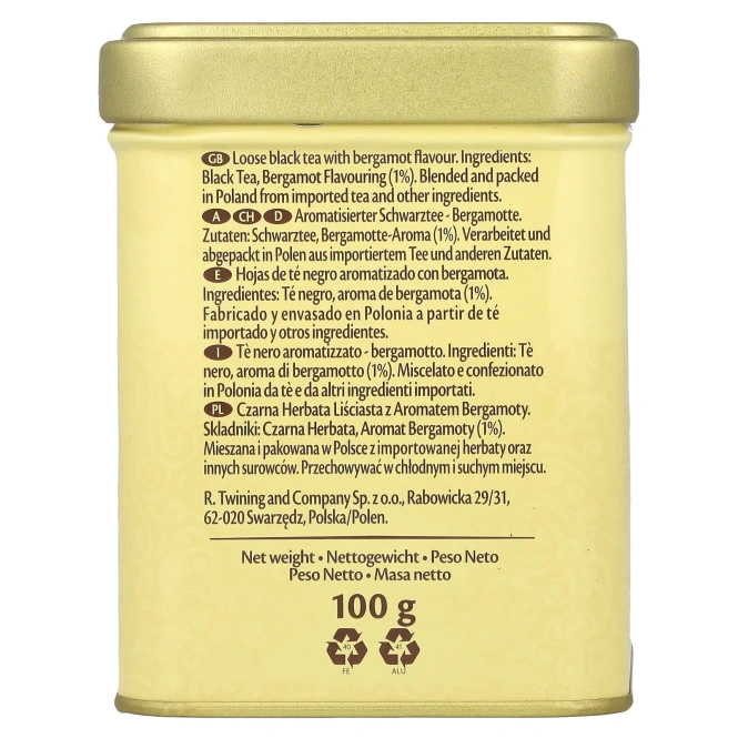 Twinings, Рассыпной чай Earl Grey, светлый, 100 г (3,5 унции)