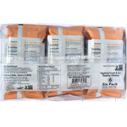 SeaSnax, Grab & Go, Toasty Onion, Roasted Seaweed Snack, 6-pack (.21 oz each)