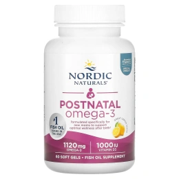 Nordic Naturals Postnatal Omega 3 1120 Mg Lemon Омега-3 жирные кислоты с витамином D3, 60 шт.