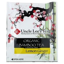 Uncle Lee's Tea, органический бамбуковый чай, лимон и имбирь, без кофеина, 18 чайных пакетиков, 28,8 г (1,02 унции)