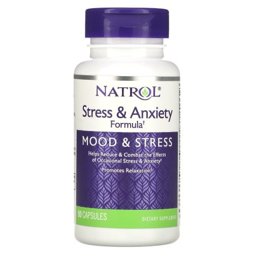 Natrol, Формула для борьбы со стрессом и беспокойством, настроение и стресс, 90 капсул