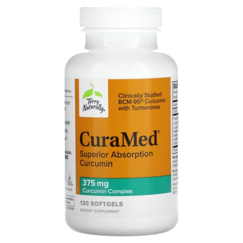 EuroPharma, Terry Naturally, CuraMed, 375 мг, 120 мягких таблеток
